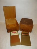 Vintage Ad Clipboards, Wood File Boxes