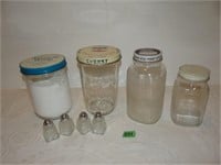 Vintage Jars, Salt and Pepper Shakers
