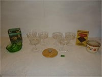 Hotoven Pottery, Vintage Boxes, Green Glass Juicer
