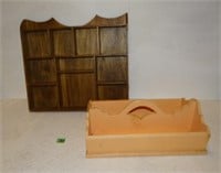 Wood Caddy and Wood Display Shelf