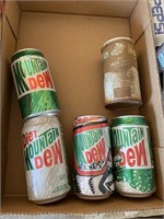 Vintage Mountain Dew cans