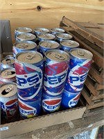 vintage Pepsi cans including some six packs empty