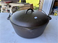 large cast-iron Dutch oven 12 5/8 number 10 made