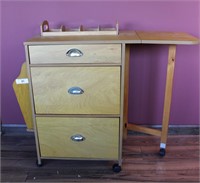Rolling Wood Office/Craft Storage Cart