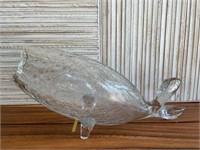 Beautiful Whale Crackled Glass Sculpture