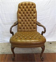 Chair: Tufted back & seat. nail head trim. H 43"