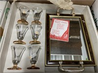 made in Italy CRISTAL MODE serving tray/glasses