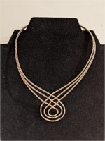 Ladies Sterling Silver Braided Choker Necklace