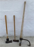 Tools - splitting mauls -cant hook- 3 items