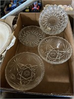 assorted depression glass small bowls clear