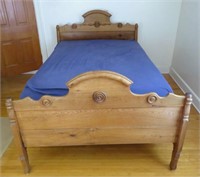 Bed antique - wood - headboard is H 45" W 53