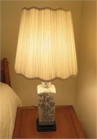 Lamp -ceramic -floral -tested works - H 33" W 12"