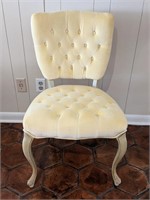 Pale Yellow Queen Anne Leg, Upholstered Side Chair