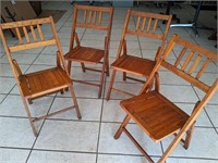 Vintage Frostbrand Wood Slatted Folding Chairs