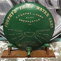 c1920 Cast Iron Furphy Water Cart End with Tap