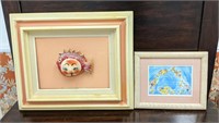 Pair of Framed Decorative Fish Themed Prints/Art