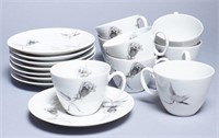 8-Rosenthal Continental "Jet Rose" Cups & Saucers