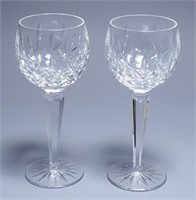 2-Waterford "Lismore" Wine Hock Glasses