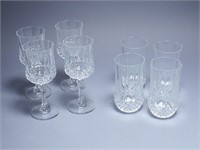 8-Cristal D' Arques Tumblers and Wine Glasses