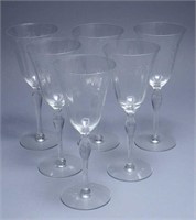 6-Etched Floral Pattern Wine Glasses
