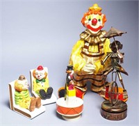 5-Clown Music Boxes, Bookends and More