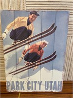 Park City Utah Skiers Print On Board