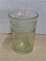 Uranium Glass Depression Drinking Glass (glows