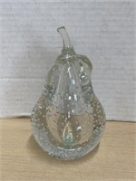 Glass Pear Paperweight