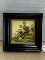 Miniature Signed Painting On Tile