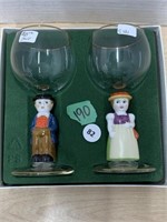 Pair Of Bockling (germany) Figural Glasses