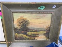 Framed Painting On Board Signed