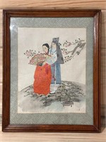 Vintage Framed Chinese Asian Embroidered Art