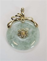 14KT Yellow Gold And Jade Pendant