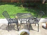 3pc Set - Wrought Metal Patio Table & Chairs