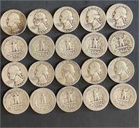 (20) 1940s US Silver Quarters