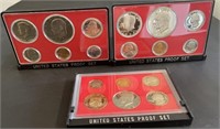 1976, 78, & 82 United States Mint Proof Sets