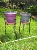 Pair of Wrought Metal Plant Stands