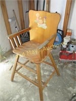 Vintage Child's Wood High Chair