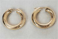 Women's 14KT Yellow Gold Hoop Earrings Italy