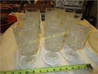 Set of Ten Wexford Style Press Glass Stemware