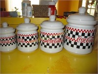 4pc Coca Cola Ceramic Canister Set