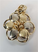 14KT Yellow Gold Italy Flower Pendant