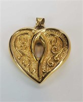 14KT Yellow Gold Italy Heart Pendant