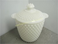 Milk Glass Hobnail Cookie Jar