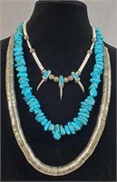 Native American Sterling And Turquoise Lot Of 3