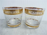 Rock Glasses- Distillers Acadian  - Gold Rim