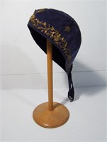 Rare C/1890 Irish Ladies Dark Blue Velvet Cap