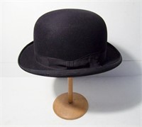 C/1930’s All Wool Black Gentleman’s Derby Hat