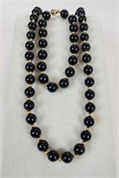 Onyx & 14KTYG Beaded Necklace With Bracelet