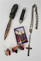 Lot Of Sterling Silver Rosary • Letter Opener Plus